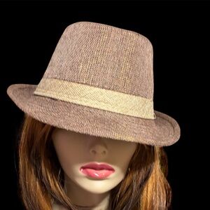 Classic Trilby Style Fedora Woven Tweed Hat